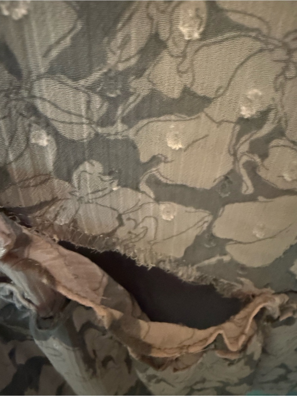 Lovestitch Grey Floral Chiffon Swiss Dot Maternity Maxi Dress - Picture 4 of 4